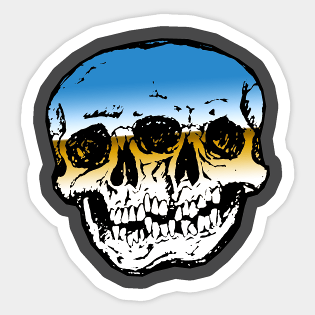 Conjoined Skulls Sticker by ArtGuyDesigns